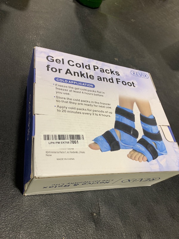 Photo 1 of REVIX Foot Ankle Ice Pack Wraps for Discomfort, Reusable Gel Ice Wrap with Cold Compression Therapy, Plantar Fasciitis, Post-Workout Feet Recovery, Soft Plush Lining, 2 Packs
