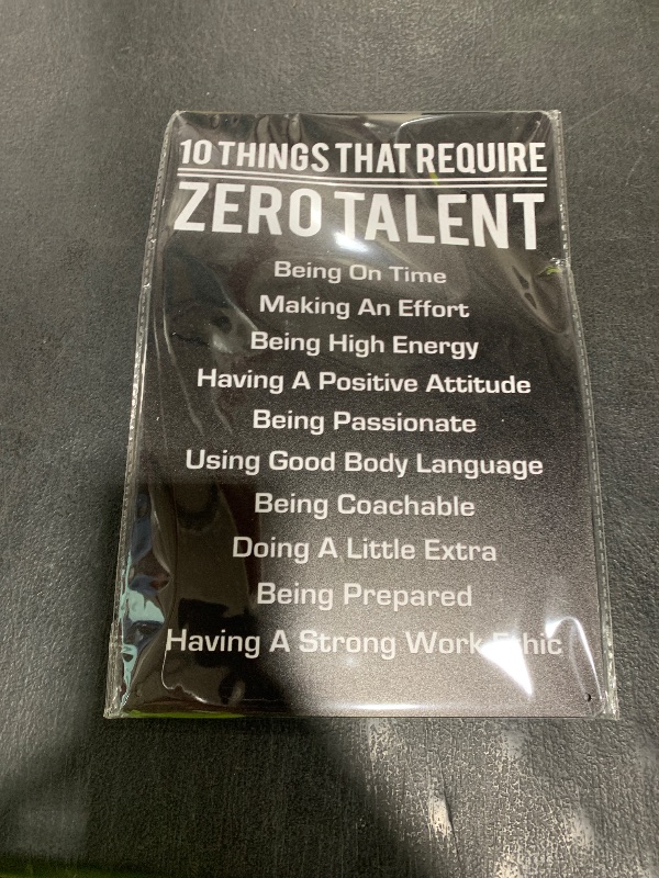 Photo 1 of 10 Things That Require Zero Talent Metal poster Inspirational Tin Sign for Teen Bedroom Decor Home Office Bedroom Classroom Cafes Motivational Wall Decor 8x12 Inch