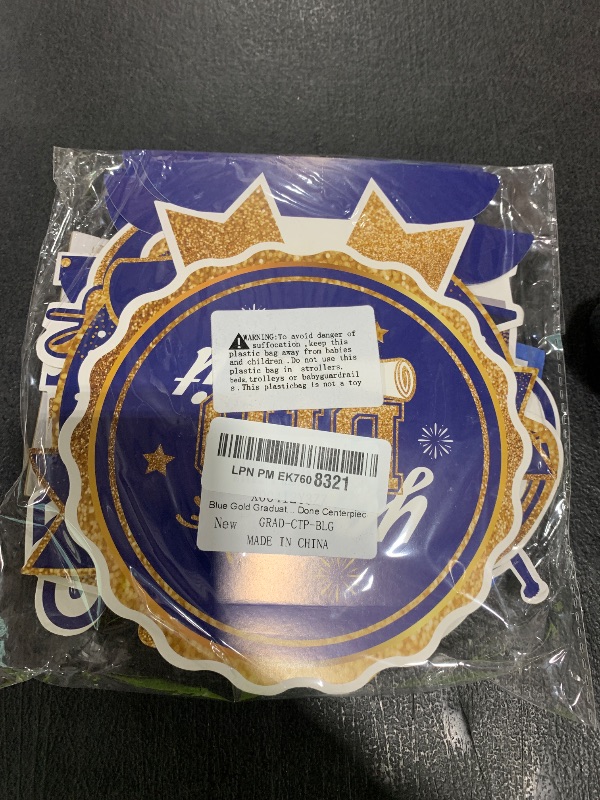 Photo 1 of Blue Gold Graduation Centerpieces for Tables 2025 9pcs, Graduation Honeycomb Centerpieces Graduation Decorations Supplies Favors Class of 2025, You Did It, Congrats Grad, I'm Done Centerpieces