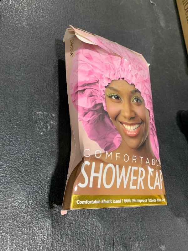 Photo 1 of Donna Super Jumbo Shower Cap Waterproof Material 1pc for Women or Men Shower Cap for Roller Sets, Afros, Twist, Silk Wraps and More Reusable, 1PC PINK COLOR