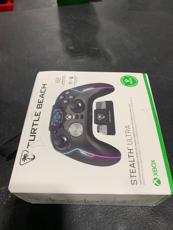 Photo 1 of Turtle Beach Stealth Ultra High-Performance Wireless Gaming Controller Licensed for Xbox Series X|S, Xbox One, Windows PC, Android - LED Dashboard, Dock, RGB Lighting, 30-Hr Battery, Bluetooth, Black