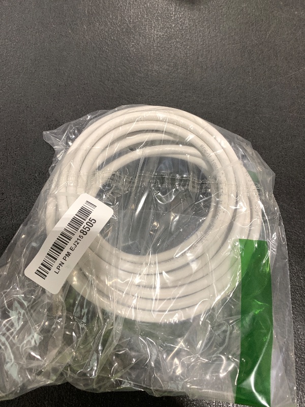 Photo 1 of TechDirect 20FT RG6 Coaxial Cable White - High Speed Internet, TV, Antenna, Satellite Broadband Low Resistance Coax Cord With Connectors - Extra-Durable Low Loss Extension Wire
