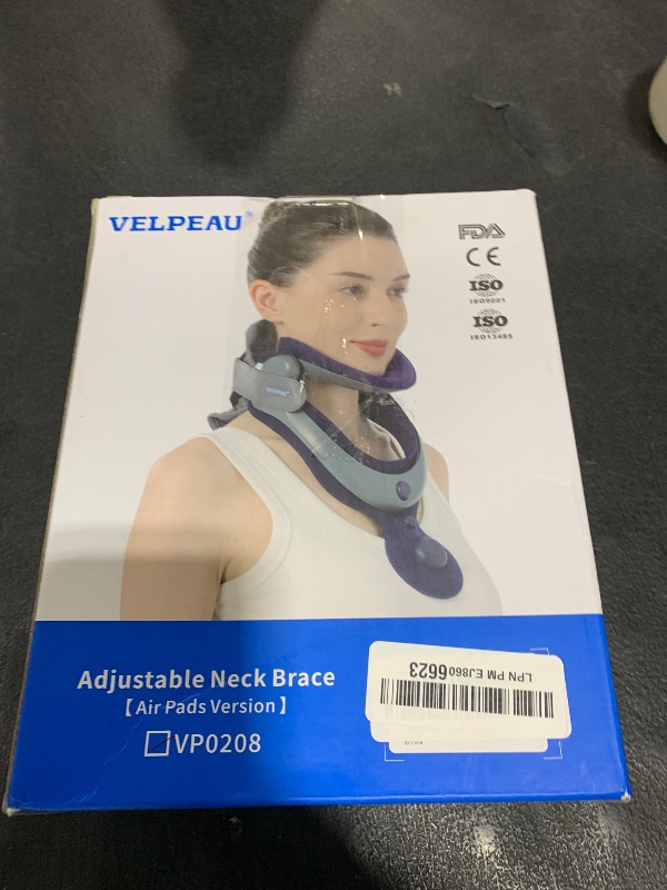 Photo 1 of Velpeau Neck Brace for Neck Pain and Support, Soft Cotton Pads, Cervical Collar Restricting Cervical Motion, Relieves Discomfort and Spine Pressure (Neck circumference 11.5-16.5" Air Pads Version)