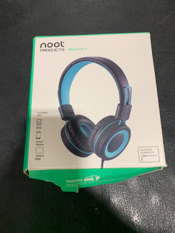 Photo 1 of Kids Headphones - noot products K11 Foldable Stereo Tangle-Free 3.5mm Jack Wired Cord On-Ear Headset for Children/Teens/Boys/Girls/Smartphones/School/Kindle/Airplane Travel/Plane/Tablet (Navy/Teal)