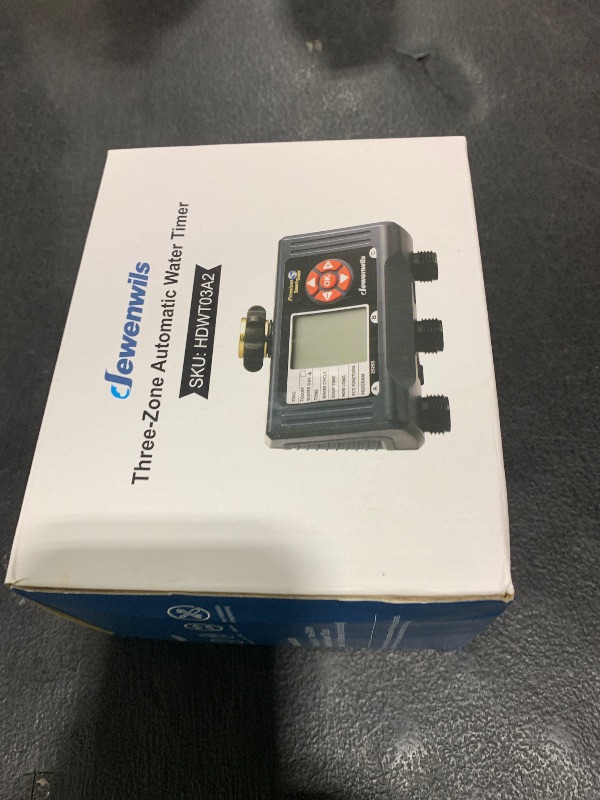 Photo 1 of DEWENWILS Sprinkler Timer 3 Zone, Water Hose Garden Irrigation Timer with 4 Programmable Procedure and Low Battery Warning, Repeat Watering over Period, Faucet Controller with Rain Delay Mode for Lawn