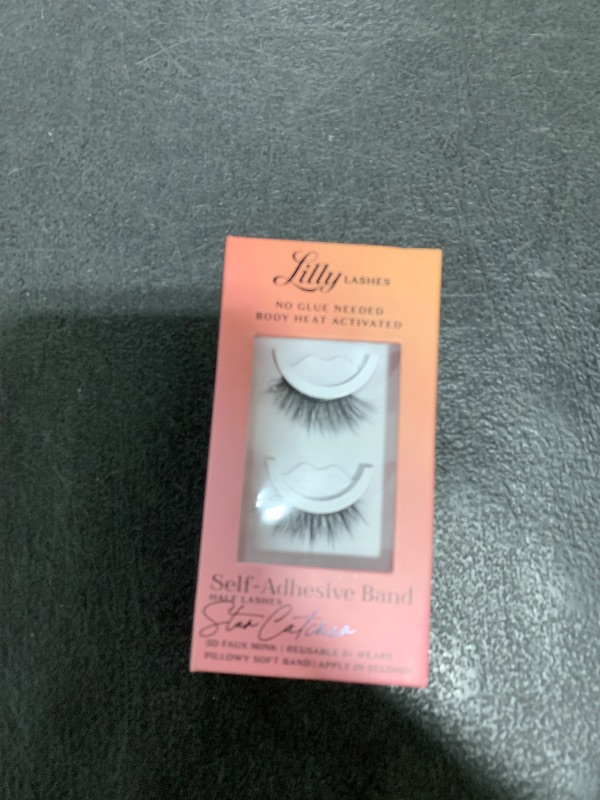 Photo 1 of Lilly Lashes Self Adhesive Eyelashes (Half Lashes), No Lash Glue Needed, Body Heat Activated Press on Lashes, Reusable Self Adhesive Eyelashes Up to 5x, Easy to Apply & Remove (StarCatcher)