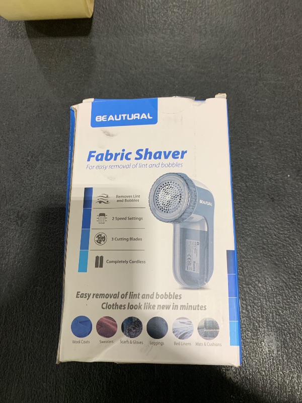 Photo 1 of BEAUTURAL Fabric Shaver and Lint Remover, Sweater Defuzzer with 2-Speeds, 2 Replaceable Stainless Steel Blades, Battery Operated, Remove Clothes Fuzz, Lint Balls, Pills, Bobbles Gray