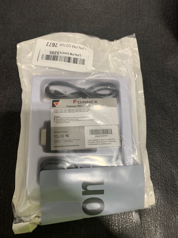 Photo 1 of FOINNEX VGA to HDMI Adapter Converter with Audio,(PC VGA Source Output to TV/Monitor with HDMI Connector), Active Male VGA in Female HDMI 1080p Video Dongle adaptador for Computer,Laptop,Projector