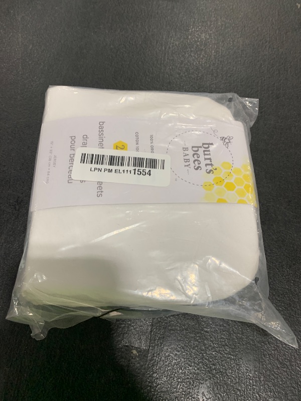 Photo 1 of Burts Bees Baby Bassinet Sheet, Infant Fitted BEESNUG Cover, 100% Organic Cotton, Soft Unisex Newborn Essentials for All Standard Oval or Rectangle Bassinet Bed Pads or Mattresses - 15 x 33 Inches
