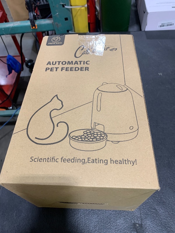 Photo 1 of PAPIFEED Smart Automatic Dual Power WiFi Cat Feeder - Moisture-Proof Freshness Design, 3L Capacity (Grey)