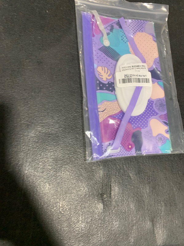 Photo 1 of Baby Wipes Dispenser, 2 Pcs Travel Baby Wipe Holder, Refillable Baby Wet Wipe Pouch, Reusable Baby Wipes Container, Portable Baby Wipe Dispenser, Wipe Bags for Travel, blue purple Floral