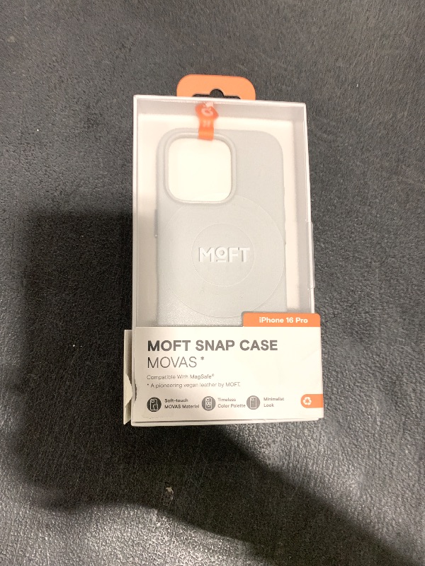 Photo 1 of MOFT Snap Case MOVAS for iPhone 16 Pro, Compatible with MagSafe, Magnetic Premium Vegan Leather Phone Case with Smooth Feeling, Enduring Color Minimalist 6.3 inch Protective Case, Misty Cove