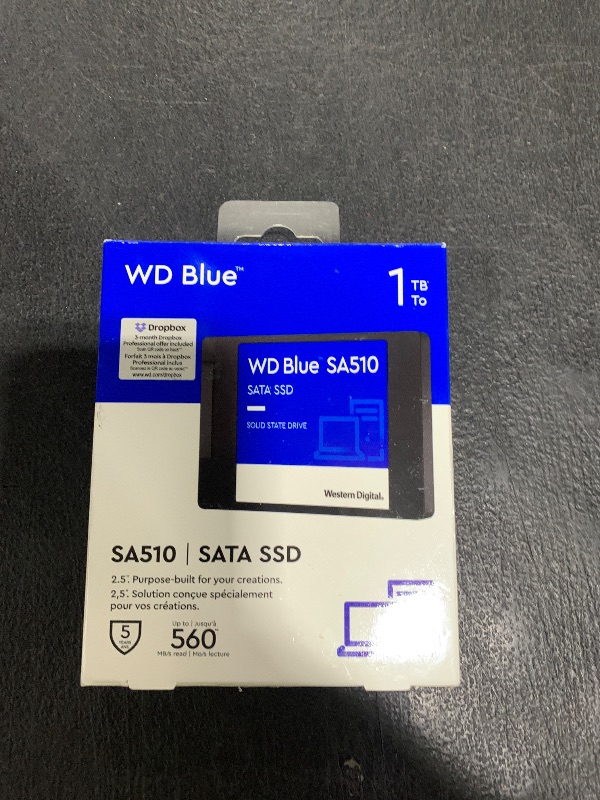 Photo 1 of Western Digital 1TB WD Blue SA510 SATA Internal Solid State Drive SSD - SATA III 6 Gb/s, 2.5"/7mm, Up to 560 MB/s - WDS100T3B0A