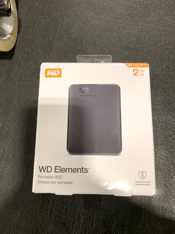 Photo 1 of WD 2TB Elements Portable External Hard Drive for Windows, USB 3.2 Gen 1/USB 3.0 for PC & Mac, Plug and Play Ready - WDBU6Y0020BBK-WESN