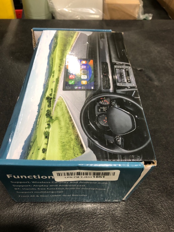 Photo 1 of 9" Wireless Carplay Screen for Car, Car Stereo with 4K Dash Cam & 1080P Backup Camera, Portable Apple Carplay & Android Auto Touchscreen, GPS Navigation/Mirror Link/Voice Control/Bluetooth
