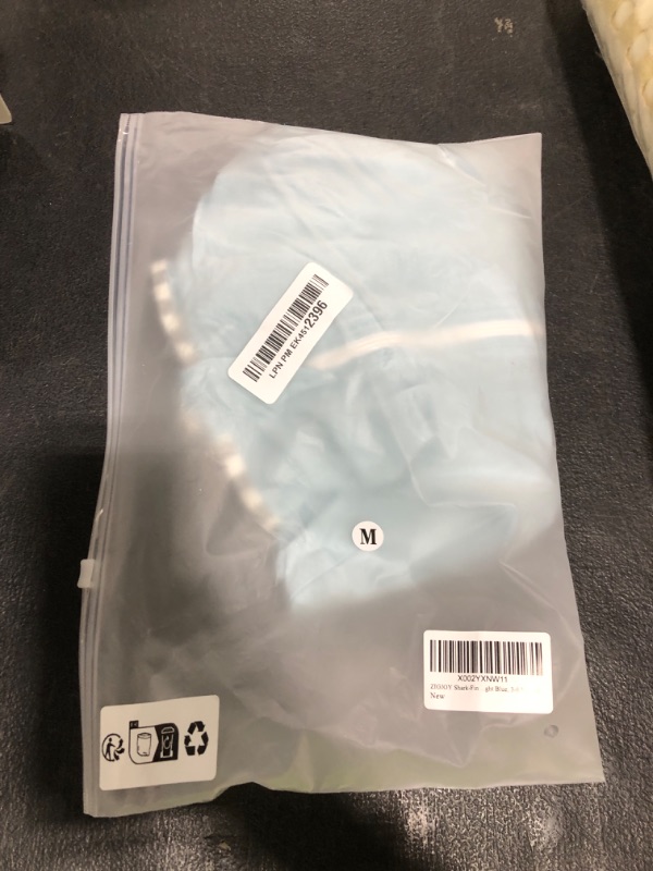Photo 1 of ZIGJOY Shark-Fin Transition Swaddle - 0.5 Tog Rayon Made from Bamboo Sleep Sack Transitional Swaddle Sack Baby Wearable Blanket with 2-Way Zipper, Light Blue, 3-6 Months