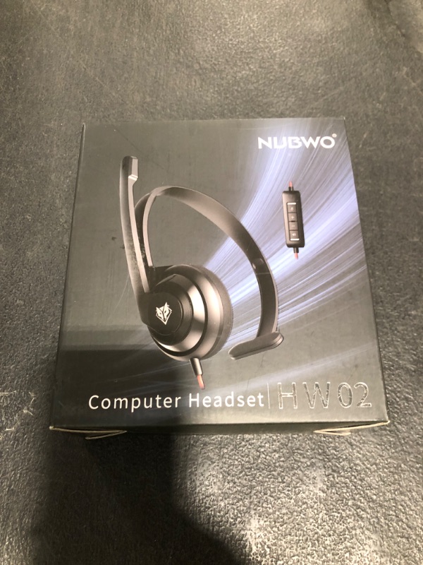 Photo 1 of NUBWO HW02 USB Headset with Microphone Noise Cancelling &in-line Control, Ultra Comfort Computer Headset for Laptop pc, On-Ear Wired Office Call Center Headset for Boom Skype Webinars (USB-A)