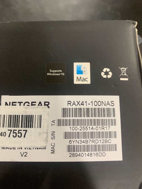 Photo 1 of Netgear Nighthawk 5-Stream AX3600 Dual-Band WiFi 6 Router (up to 3.45Gbps) - RAX41