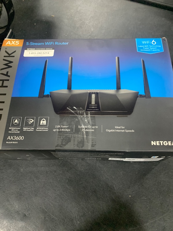 Photo 1 of Netgear Nighthawk 5-Stream AX3600 Dual-Band WiFi 6 Router (up to 3.45Gbps) - RAX41