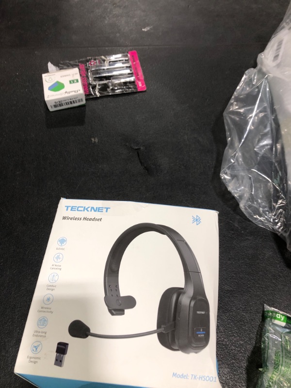 Photo 1 of TECKNET Trucker Bluetooth Headphones with Microphone Noise Canceling Wireless On Ear Headset, Hands Free Wireless Headset for Cell Phone Computer Office Home Call Center Skype (Black)