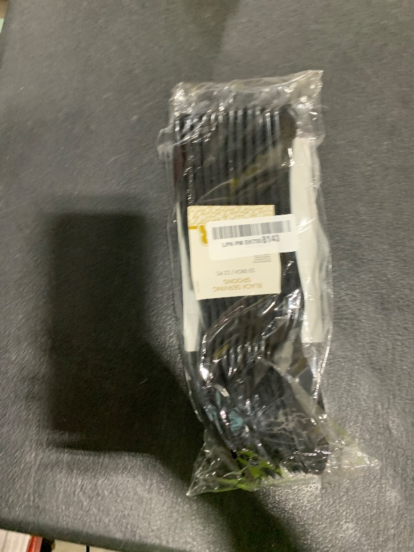 Photo 1 of 12 Pack Black Plastic Serving Spoons For Buffet 10 In - Extra Large Black Plastic Serving Utensils For Hot And Cold Food - Disposable Serving Utensils For Parties.