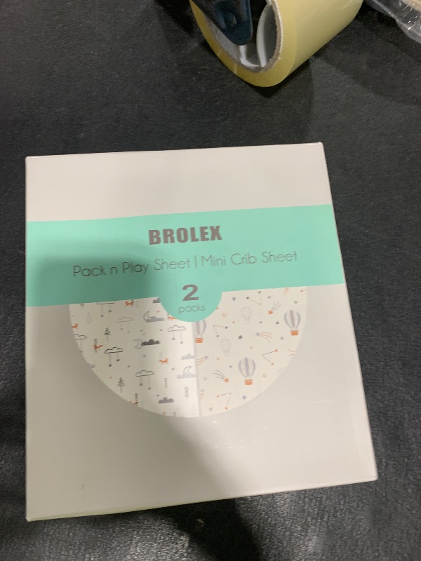 Photo 1 of Pack n Play Sheets, BROLEX 2 Pack Mini Crib Sheets,Stretchy Portable Fitted Playard Sheet Set, Convertible Playard Mattress Cover,Ultra Soft Breathable Material,Starsmoon Balloon