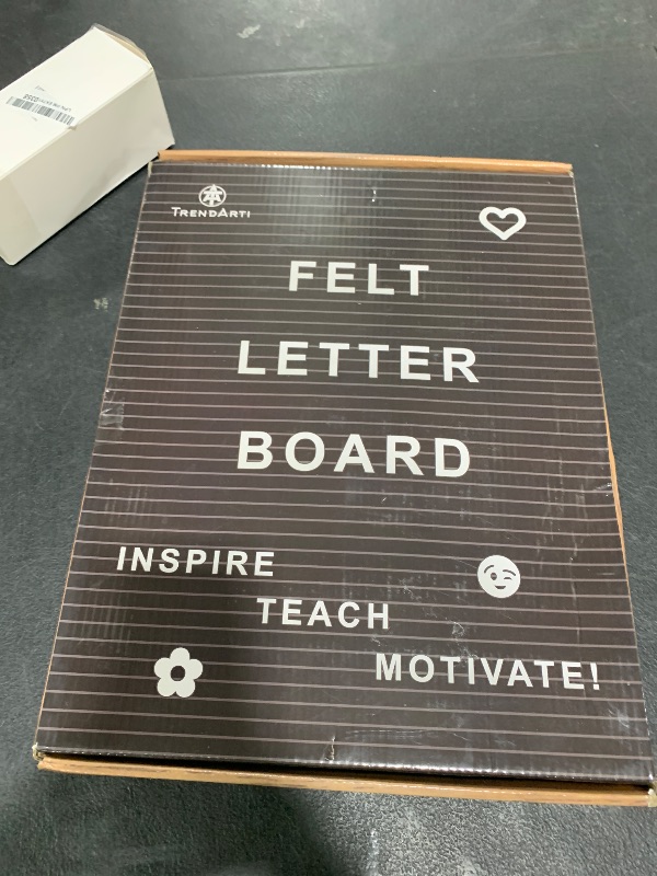 Photo 1 of TrendArti Felt Letter Board - 680 Letters, Numbers & Symbols, 16 x 12 inch, Changeable Message Board for Notes & Announcements, Wood Frame, 2 Storage Bags, Light Brown Frame