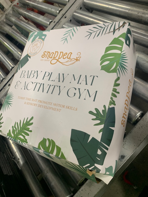 Photo 1 of SnapPea Baby Activity Mat. Jungle Baby Play Gym Mat, Tummy Time Mat with 8 Baby Toys and Handle. Non Slip, Soft 37in Baby Play Mat. Portable Baby Gym, Infant Floor Playmat for Playroom, Nursery
