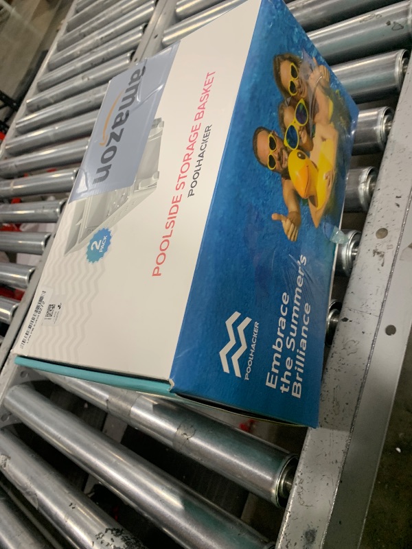 Photo 1 of [PATENTED] POOLHACKER 2025 Upgrade 2 Sets Poolside Storage Basket - Original Above Ground Pool Accessories, Swimming Pool Storage Basket with Pool Cup Holder, Poolside Storage to Organize Cup Towel