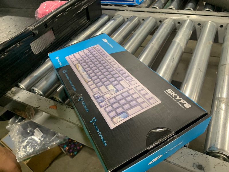 Photo 1 of MageGee SKY98 Wireless Gasket Mechanical Gaming Keyboard, 96% Hot Swappable RGB Custom Creamy Keyboard with 5-Layer Sound Padding, BT/2.4G/USB-C, NKRO for Win/Mac (Lavender, Violet Switch)