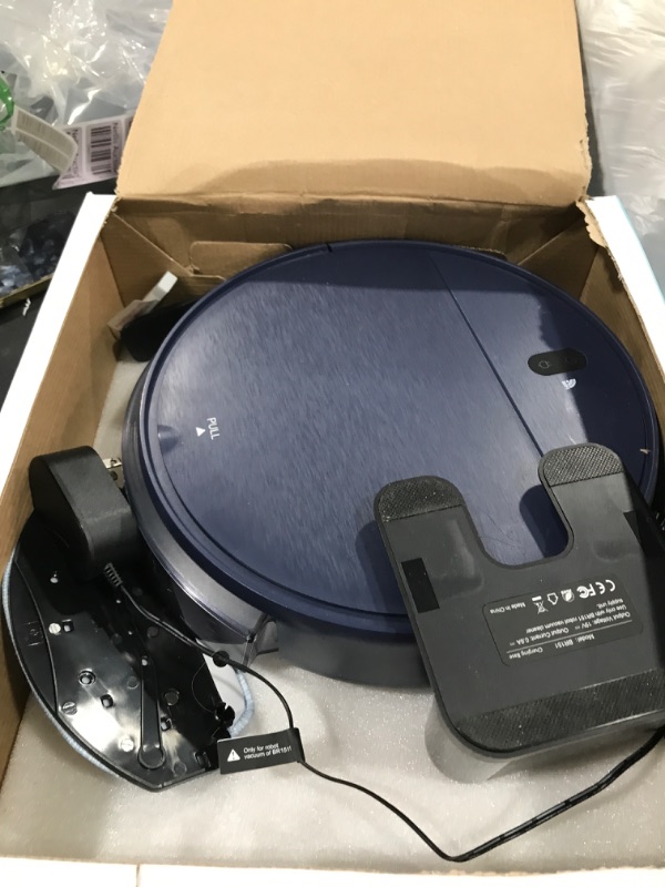Photo 1 of SHELIKI Robot Vacuum and Mop, 2-in-1 Robotic Vacuums Cleaner with Smart Max Strong Suction, WiFi/App/Alexa Voice Control, Obstacle Avoidance, for Pet Hair, Carpets and More - Blue