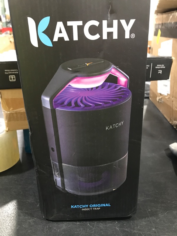 Photo 1 of Katchy Indoor Insect Trap - Catcher & Killer for Mosquitos, Gnats, Moths, Fruit Flies - Non-Zapper Traps for Inside Your Home - Catch Insects Indoors with Suction, Bug Light & Sticky Glue (Black)