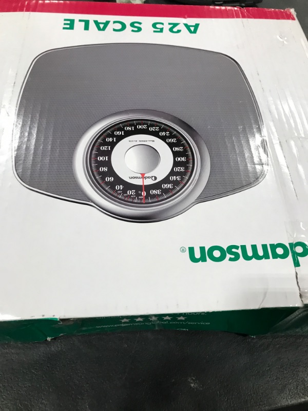 Photo 1 of Adamson A25 Scales for Body Weight - Up to 400 LB - 5.3" Dial on 12.4" x 10.2" Platform - Anti-Skid Rubber Surface - High Precision Bathroom Scale Analog - Durable with 20-Year Assurance - Grey