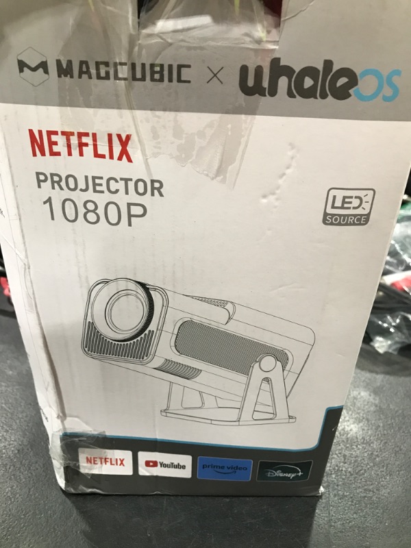 Photo 1 of [Netflix-Licensed] Magcubic Mini Projector with Wifi and Bluetooth, Built-in Android 13, Portable Smart 1080P Projector with 4K Support, Auto Keystone, Voice Control, HY320 NTV (Black)