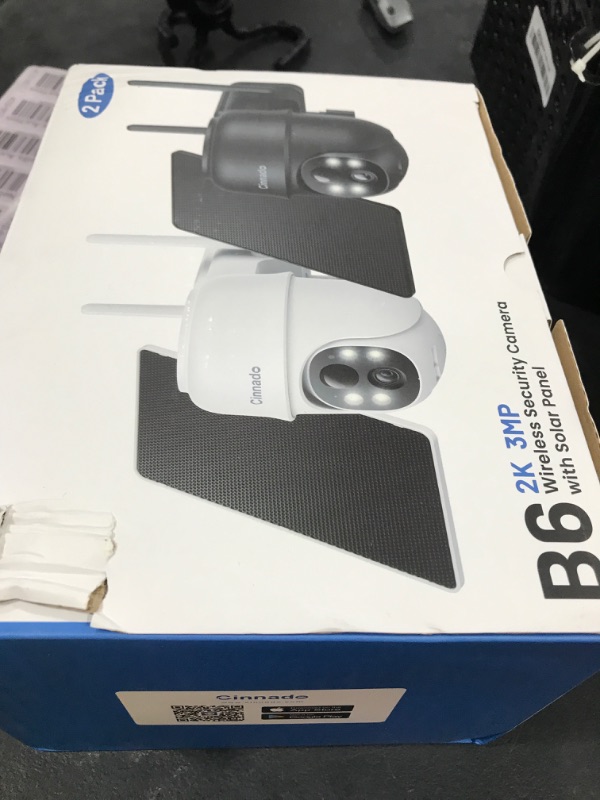 Photo 1 of 2K Cameras for Home Security-2.4G WiFi Outdoor Camera Wireless Solar/Battery Powered with solar panel, 360° Viewing, AI Human Detection, Color Night Vision, with SD Storage, Works with Alexa(2 Pack)