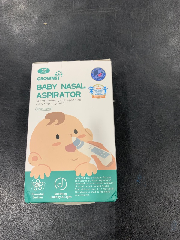Photo 1 of GROWNSY Nasal Aspirator for Baby, Electric Baby Nose Sucker with Larger Suction Chamber and More Powerful Suction, Automatic Nose Cleaner with Music and Light Soothing Function