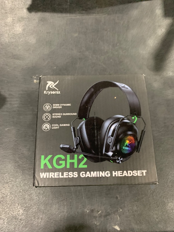 Photo 1 of Wireless Gaming Headset with Noise Canceling Microphone for PC, PS5, PS4, Switch, Mac?2.4 GHz Wireless & Bluetooth 5.4 Gaming Headphones, Cool RGB Lighting, 40Hr Battery, 50mm Drivers-White