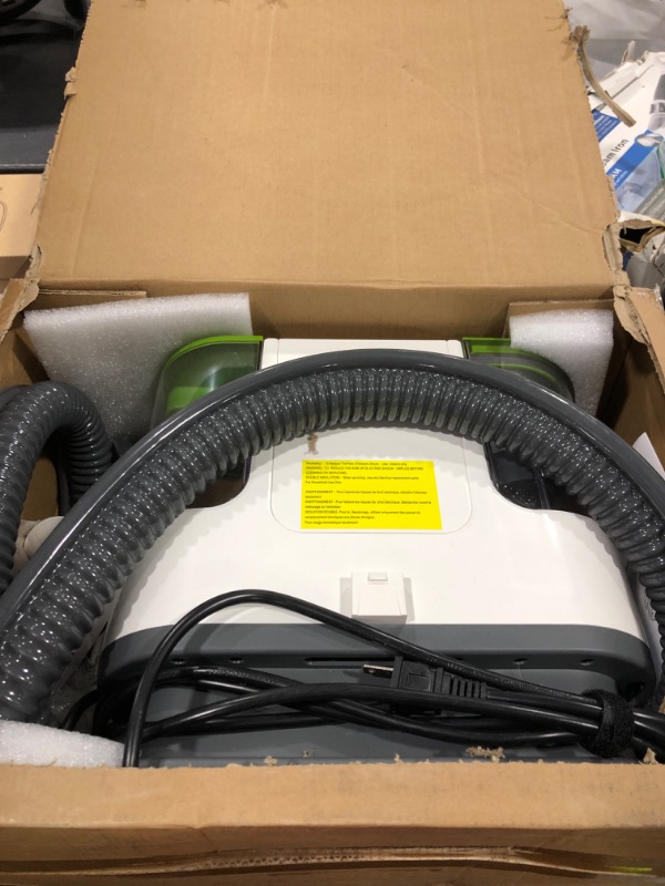Photo 1 of Upholstery Carpet Cleaner, MUJERBAY 12Kpa Portable Spot and Stain Cleaner, Easy Move with Universal Wheels & Handle, 1.18-inch Deep Cleaning Machine for Couch, Stairs, Car and Pet Messes. Green