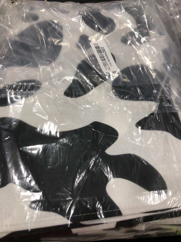 Photo 1 of Kingdder 8 Pcs Linen Cow Print Table Runner Farm Black and White Cowhide Tablecloth Cow Print Table Cloths for Parties Kitchen Western Barnyard Cowboy Birthday Home Decorations (13 x 108 in)