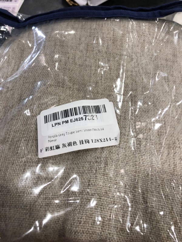 Photo 1 of Ftinala Faux Linen Curtains 84 Inch Length 2 Panels, Dark Taupe Thick Semi Sheer Curtain, Modern Farmhouse Living Room Drapes Window Treatments, DIY Pinch Pleats with Hooks for Track System