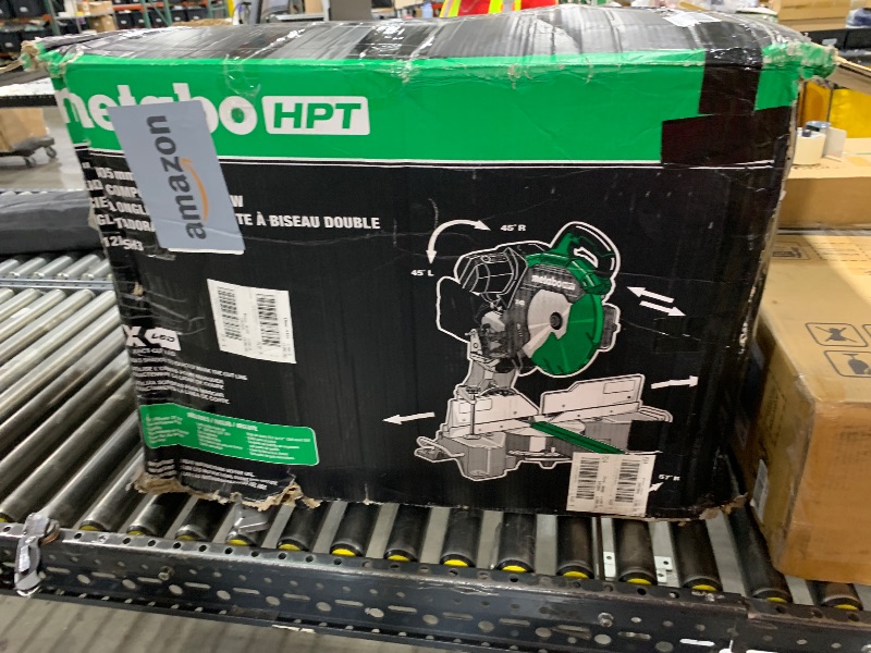 Photo 1 of Metabo HPT 12-Inch Dual Bevel Sliding Miter Saw, 4000 RPM No-Load Speed, 45° Left and Right Bevel Range, Precision Miter Angles, 9 Detent Stops, Xact Cut Shadow Line, C12RSH3