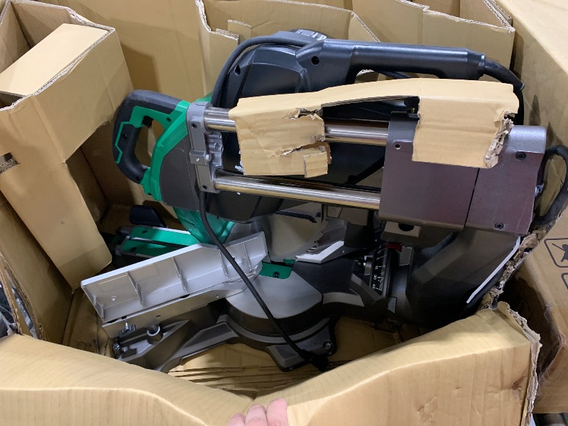 Photo 1 of Metabo HPT 12-Inch Dual Bevel Sliding Miter Saw, 4000 RPM No-Load Speed, 45° Left and Right Bevel Range, Precision Miter Angles, 9 Detent Stops, Xact Cut Shadow Line, C12RSH3