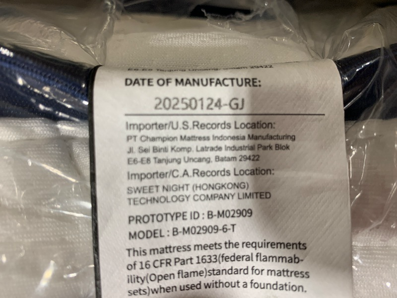 Photo 1 of pt champion twin mattress- 6"
