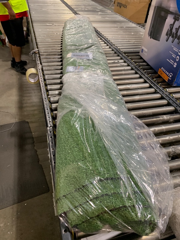 Photo 1 of Ottomanson Artificial Grass Turf 7'10" x 9'10" Indoor Outdoor Faux Grass Rug with Drainage Holes, Customizable with Extra Long Size Options, Perfect for Patio Lawn Balcony Weddings Photoshoot Backdrop