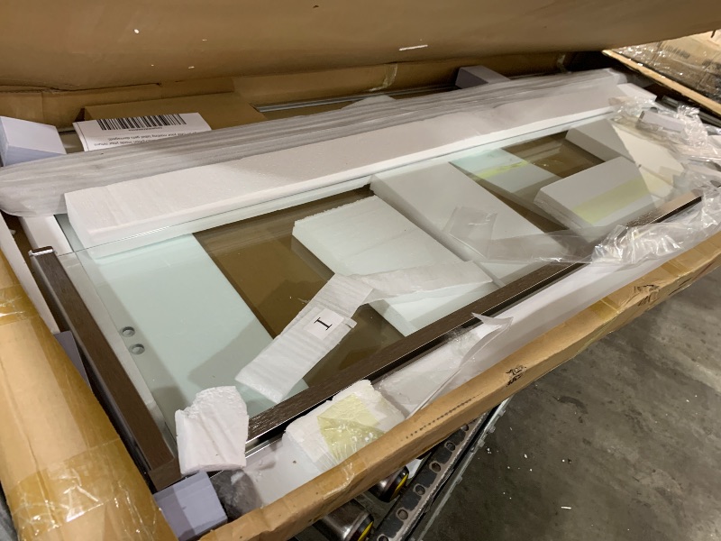 Photo 1 of GroGro 38-42" W x 71" H Semi-Frameless Pivot Swing Glass Shower Door,with 1/4"(6mm) Clear SGCC Tempered Glass,Brushed Nickel Finish,Reversible Installation
