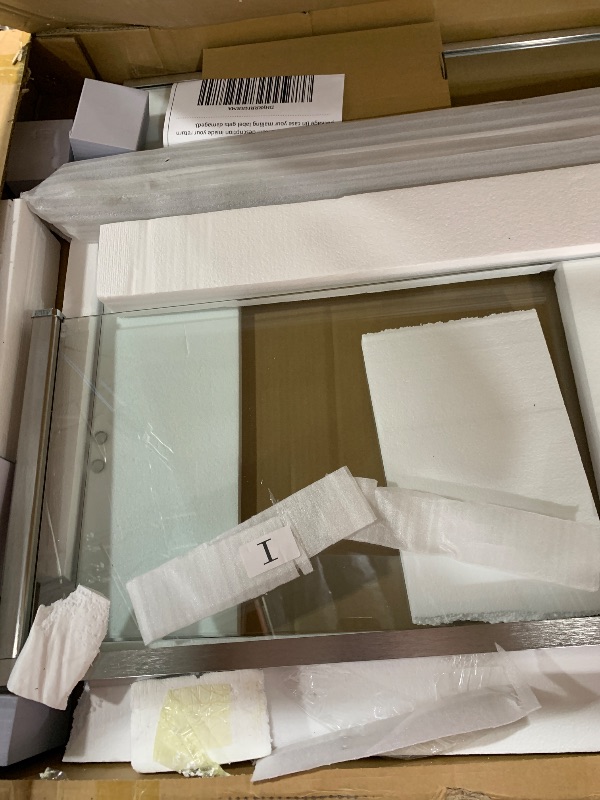 Photo 1 of GroGro 38-42" W x 71" H Semi-Frameless Pivot Swing Glass Shower Door,with 1/4"(6mm) Clear SGCC Tempered Glass,Brushed Nickel Finish,Reversible Installation