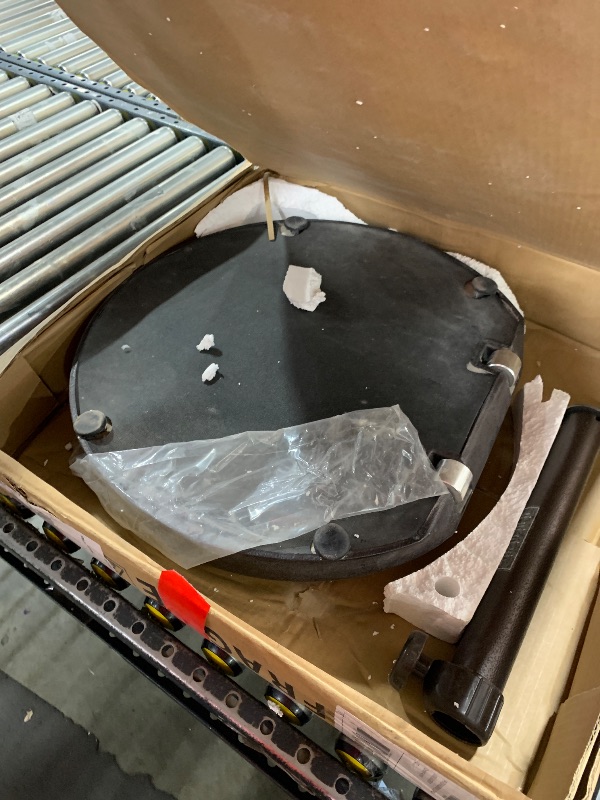 Photo 1 of California Umbrella 75 lbs. Round Concrete Weighted Powdercoated Steel Umbrella Base With Wheels, Bronze Frame