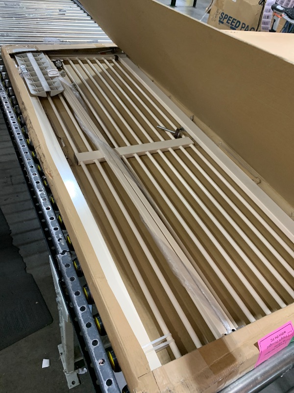 Photo 1 of Lumizone Extra Tall Cat Gate 61.02" High Pressure Mounted Extra Wide 26.38"-30.11" (17Sizes) 1.37" Gap No Drilling Auto-Close Tall Pet Gate for Dogs (Cream, 26.38"-30.11"/67-76cm)