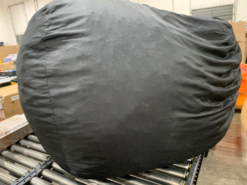 Photo 1 of Big Joe Fuf XXL Foam Filled Bean Bag Chair with Removable Cover, Black Lenox, 6 feet Giant
