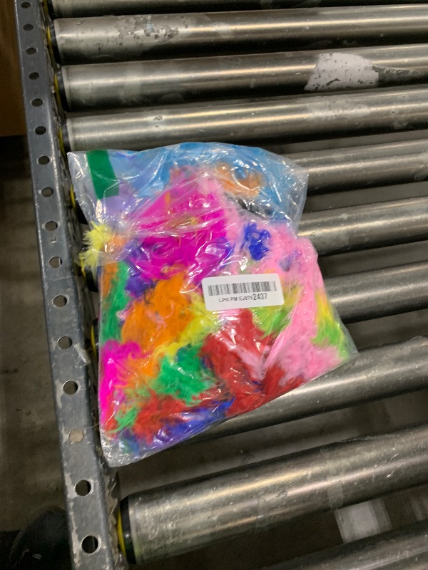 Photo 1 of Juinte Colorful Feather Boas - 12 Pcs Rainbow & Purple Marabou Feather Boas, 6.6 ft (Bright Color)